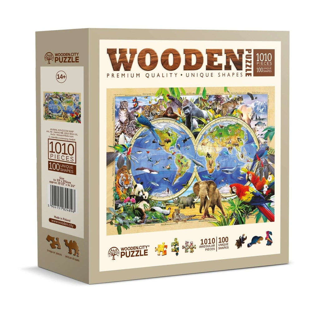 WOODEN.CITY – Tierreich - Karte | 3D Holzpuzzle - Lama Welt