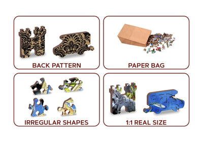 WOODEN.CITY – Tierreich - Karte | 3D Holzpuzzle - Lama Welt