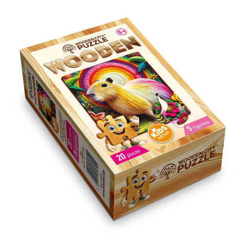 WOODEN.CITY – Tropischer Capybara - Garten | 3D Holzpuzzle - Lama Welt