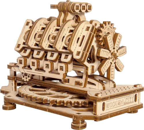WOODEN.CITY – V8 Motor | 3D Holzpuzzle - Lama Welt