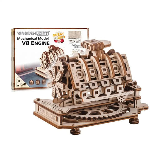 WOODEN.CITY – V8 Motor | 3D Holzpuzzle - Lama Welt