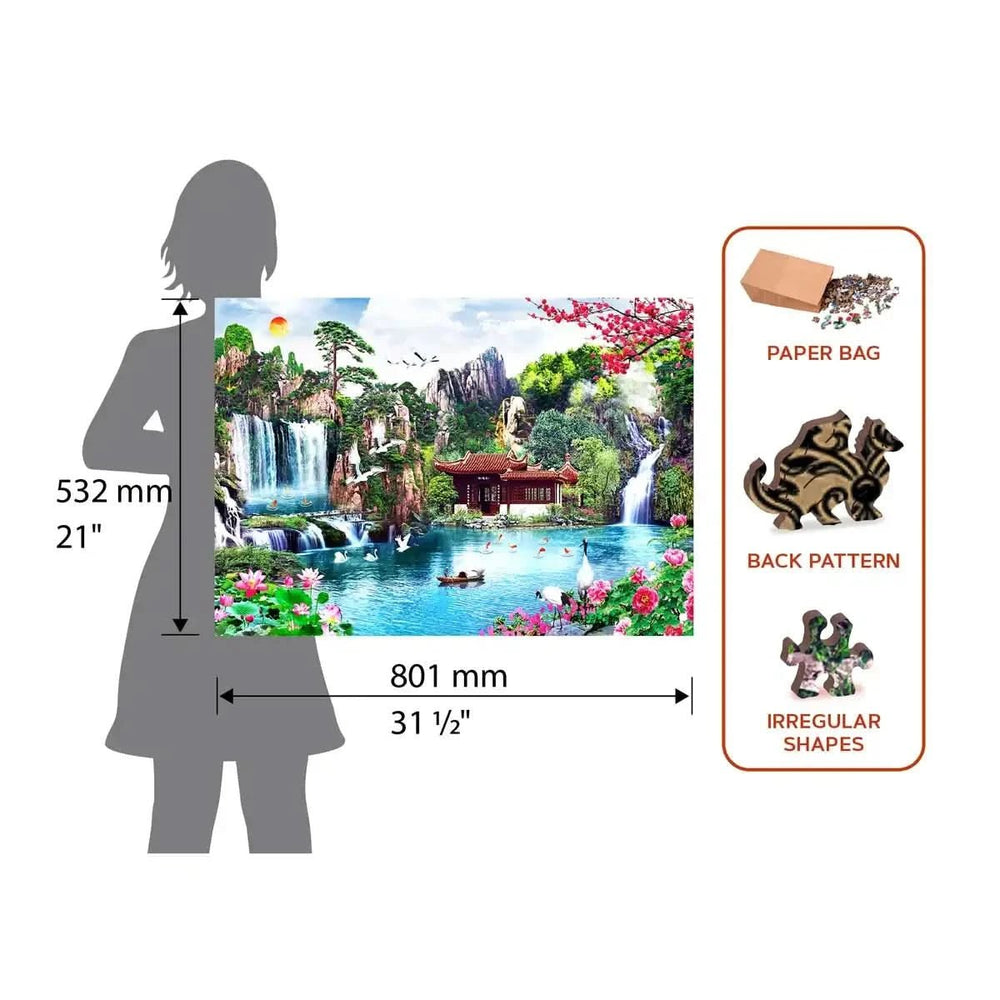 WOODEN.CITY – Wasserfälle Im Japanischen Garten | 3D Holzpuzzle - Lama Welt