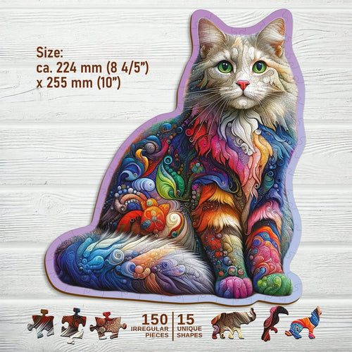 WOODEN.CITY – Weiche Katze | 3D Holzpuzzle - Lama Welt