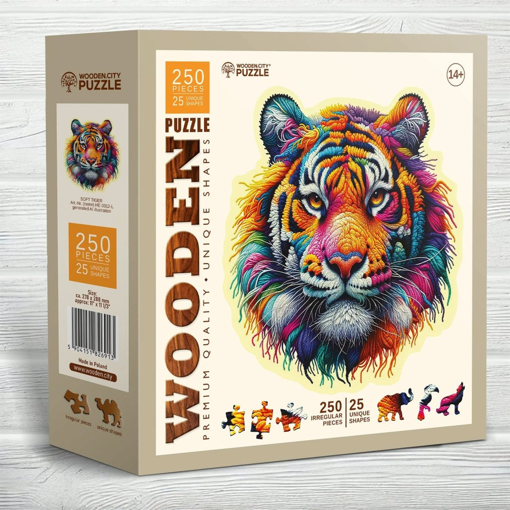 WOODEN.CITY – Weicher Tiger | 3D Holzpuzzle - Lama Welt