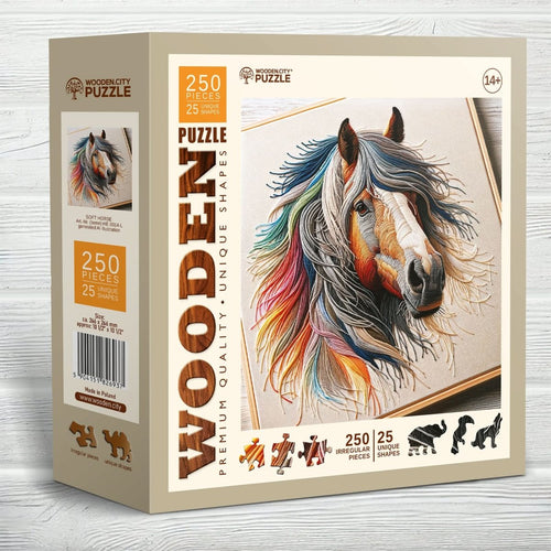 WOODEN.CITY – Weiches Pferd | 3D Holzpuzzle - Lama Welt