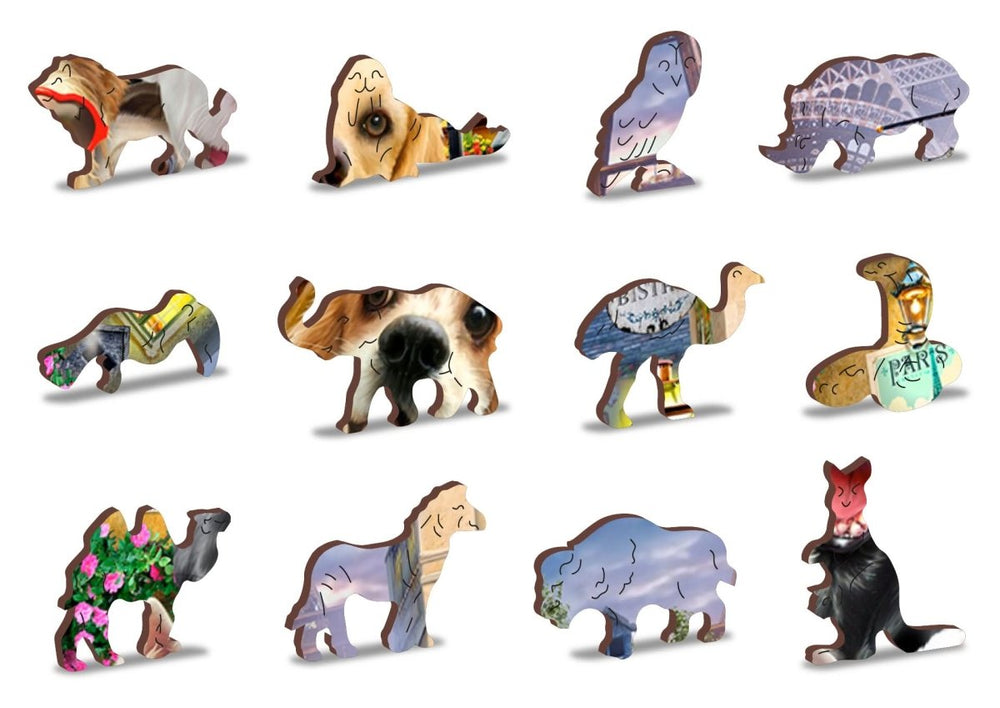 WOODEN.CITY – Welpen In Paris | 3D Holzpuzzle - Lama Welt