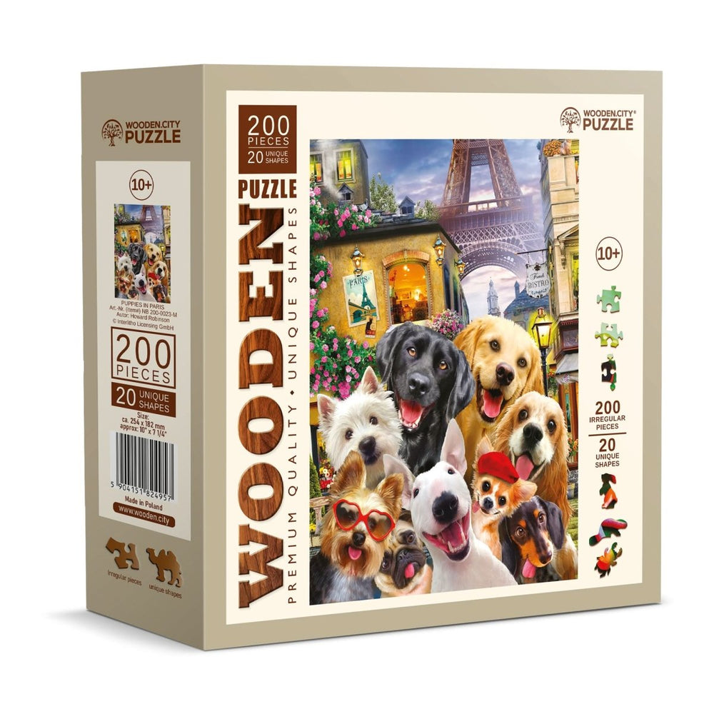 WOODEN.CITY – Welpen In Paris | 3D Holzpuzzle - Lama Welt