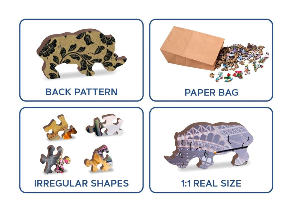 WOODEN.CITY – Welpen In Paris | 3D Holzpuzzle - Lama Welt