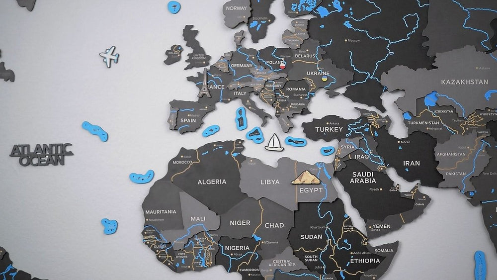 WOODEN.CITY – Weltkarte 3D Xxl | 3D Holzpuzzle - Lama Welt