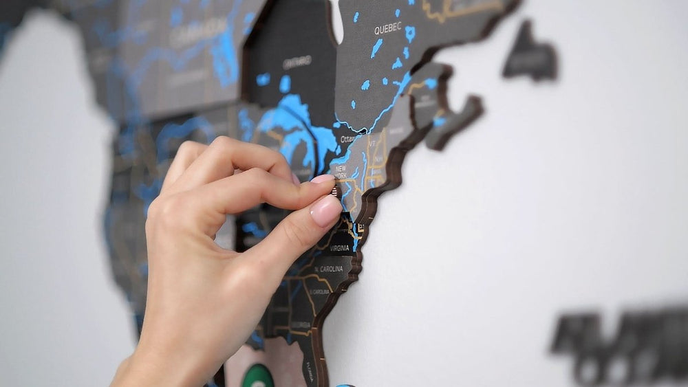 WOODEN.CITY – Weltkarte 3D Xxl | 3D Holzpuzzle - Lama Welt