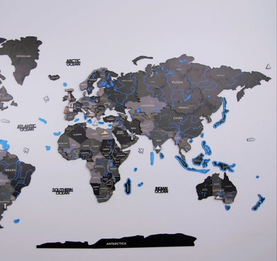 WOODEN.CITY – Weltkarte 3D Xxl | 3D Holzpuzzle - Lama Welt