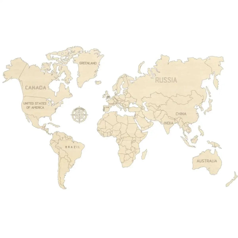 WOODEN.CITY – Weltkarte M | 3D Holzpuzzle - Lama Welt