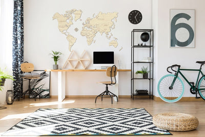 WOODEN.CITY – Weltkarte M | 3D Holzpuzzle - Lama Welt