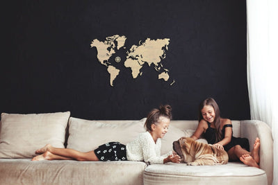 WOODEN.CITY – Weltkarte M | 3D Holzpuzzle - Lama Welt