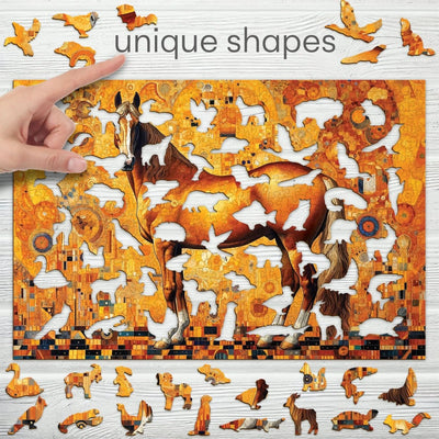 WOODEN.CITY – Wiener Pferd | 3D Holzpuzzle - Lama Welt