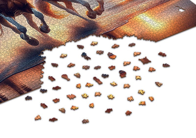 WOODEN.CITY – Wilde Pferde Am Strand | 3D Holzpuzzle - Lama Welt